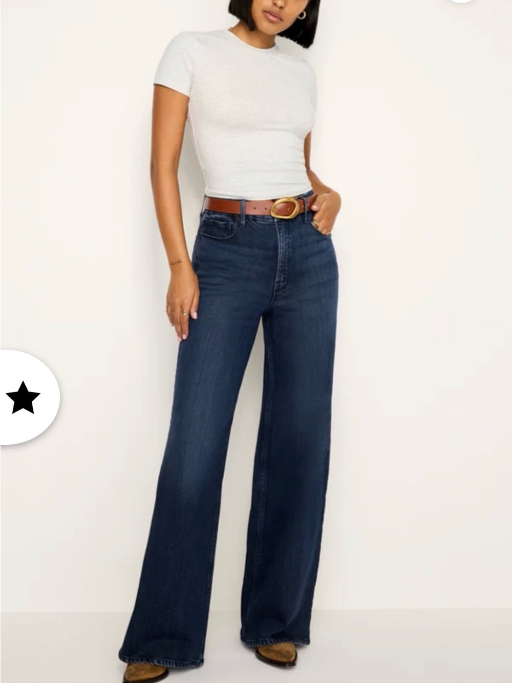 Good American Soft-Tech Good Skate Wide Jeans